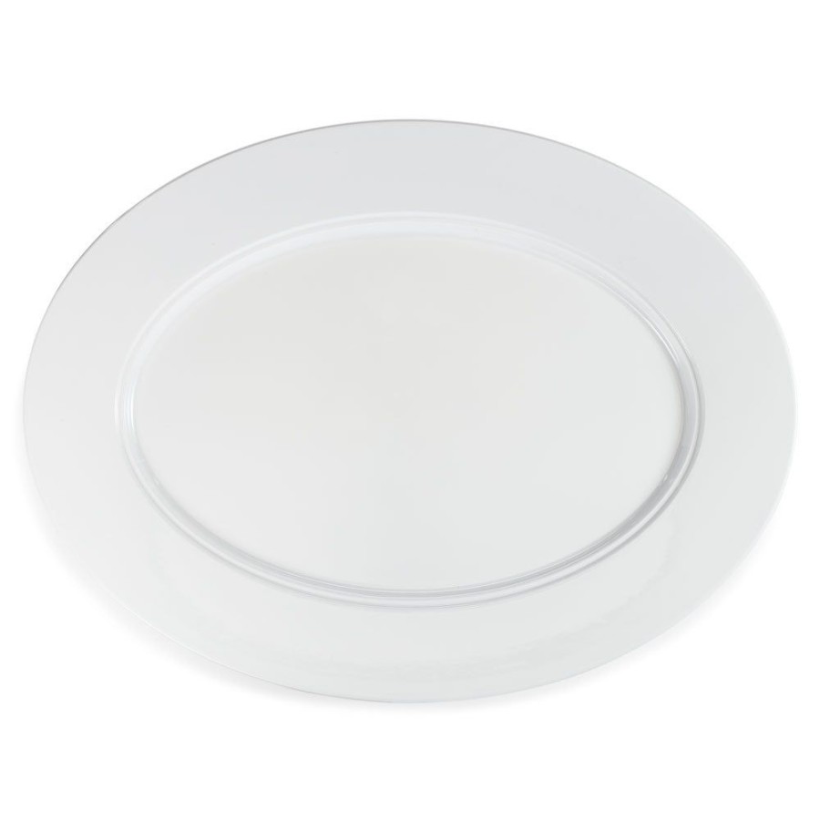 Serveware Q Squared | Diamond White Melamine Oval Turkey Platter