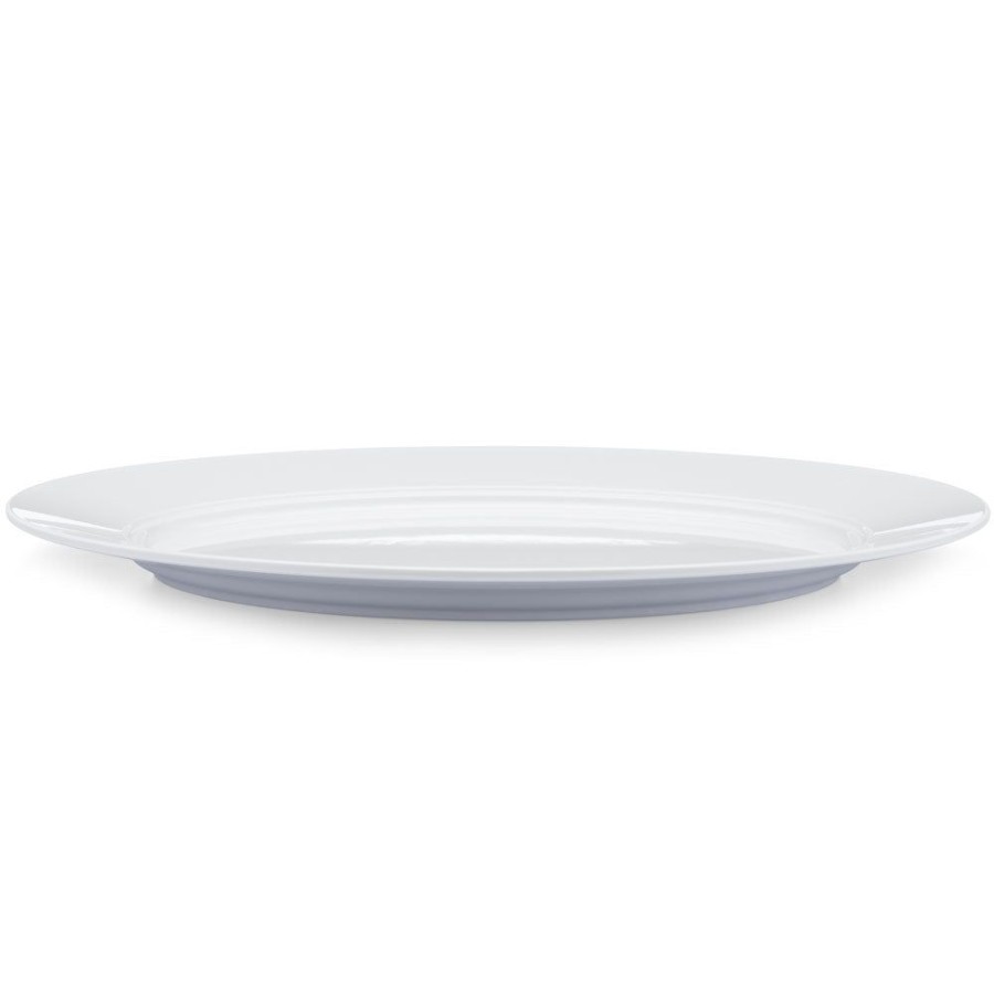 Serveware Q Squared | Diamond White Melamine Oval Turkey Platter