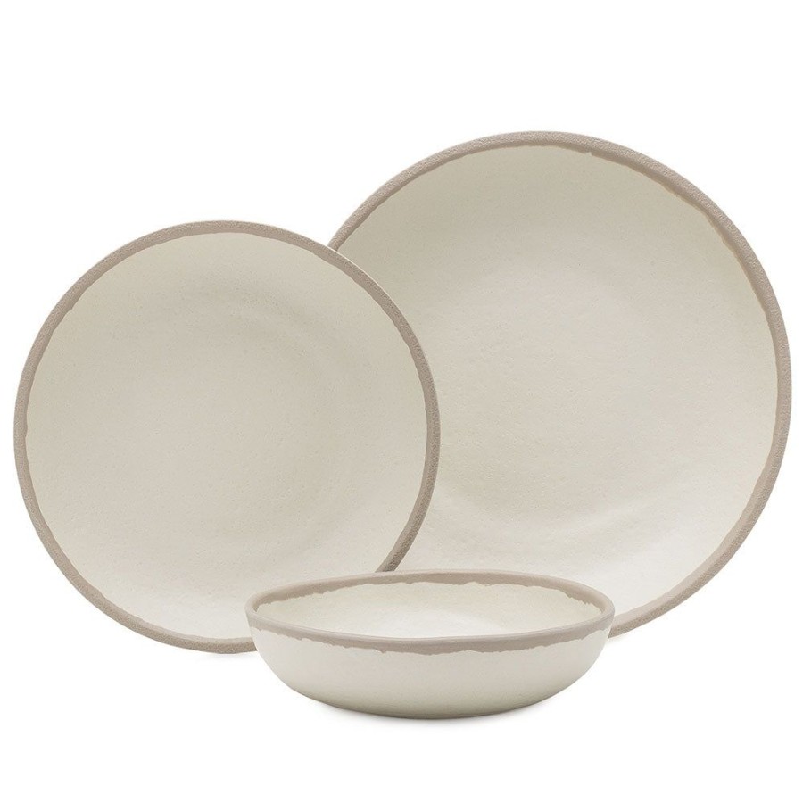 Dinnerware Q Squared | Potter Stone Gray 12Pc Melaboo Dinnerware Set