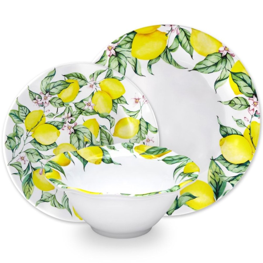 Dinnerware Q Squared | Limonata Melamine 12Pc Dinnerware Set