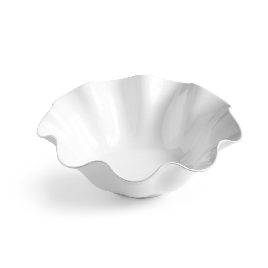 Serveware Q Home | Large White Clam Melamine Serving Platter