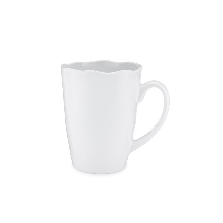 Drinkware Q Squared | Ruffle White Melamine Mug