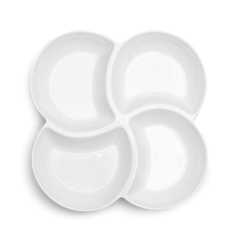 Serveware Q Home | Small Clover White Melamine Serving Platter