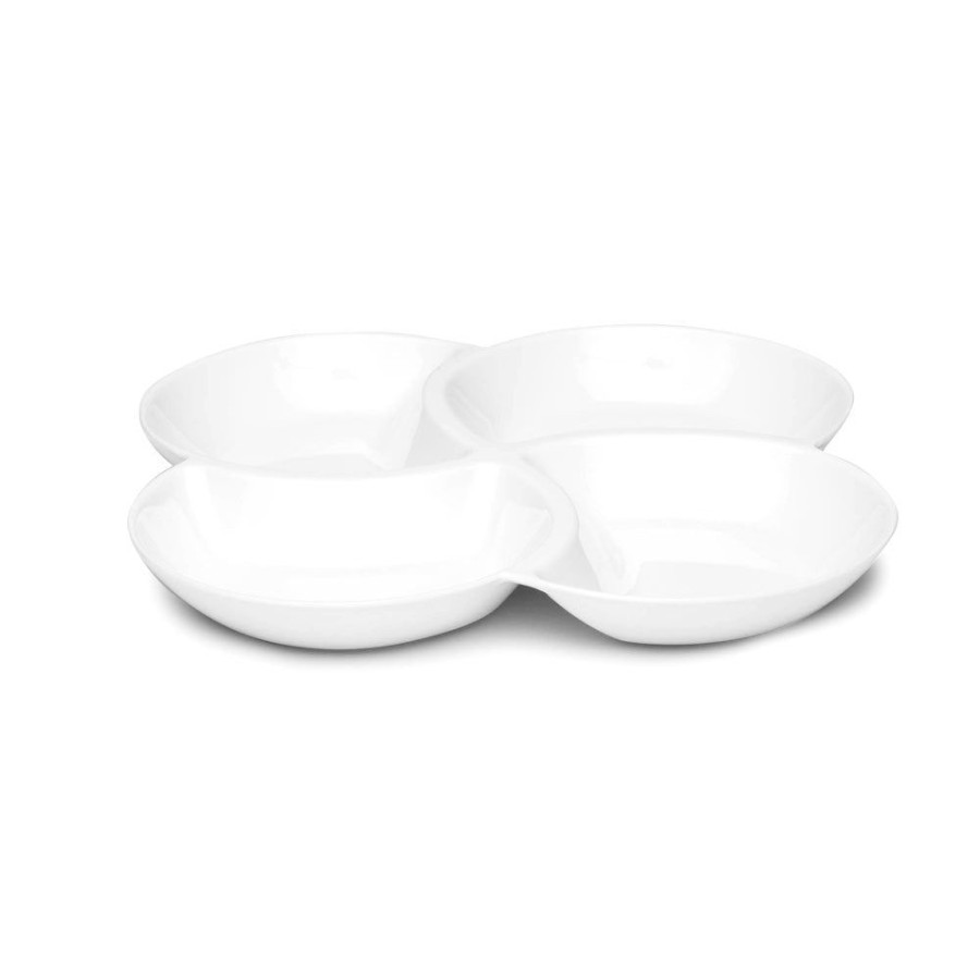 Serveware Q Home | Small Clover White Melamine Serving Platter