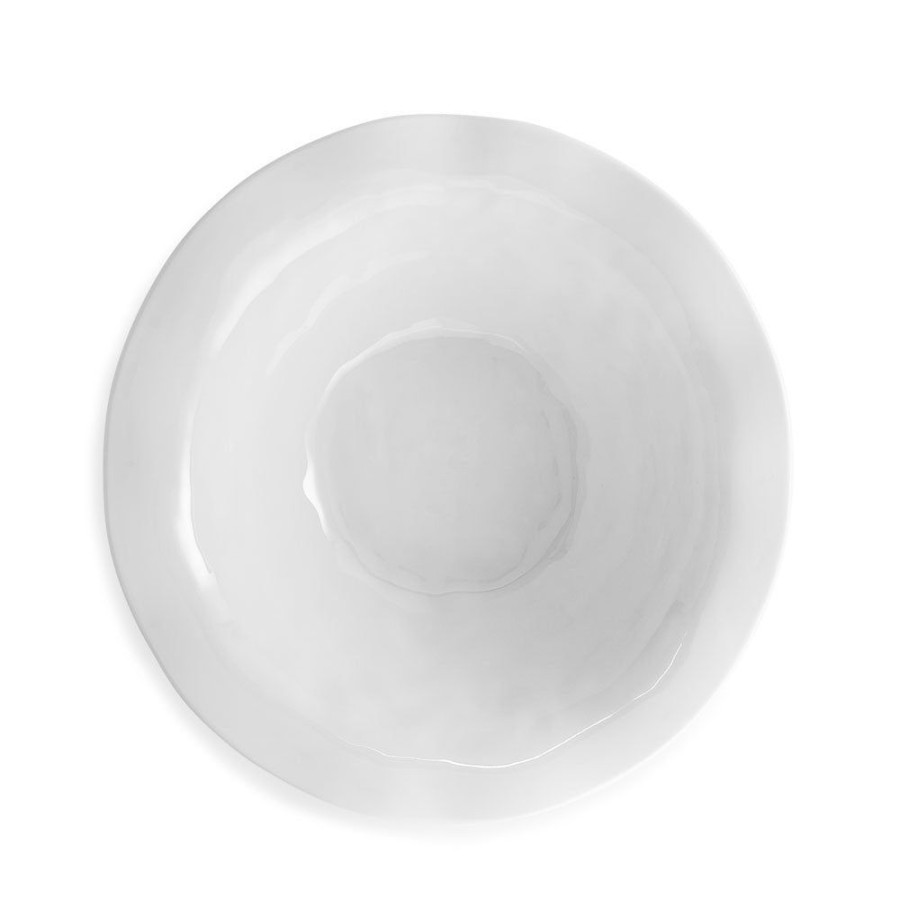 Serveware Q Squared | Ruffle White Melamine Round Serving Bowl