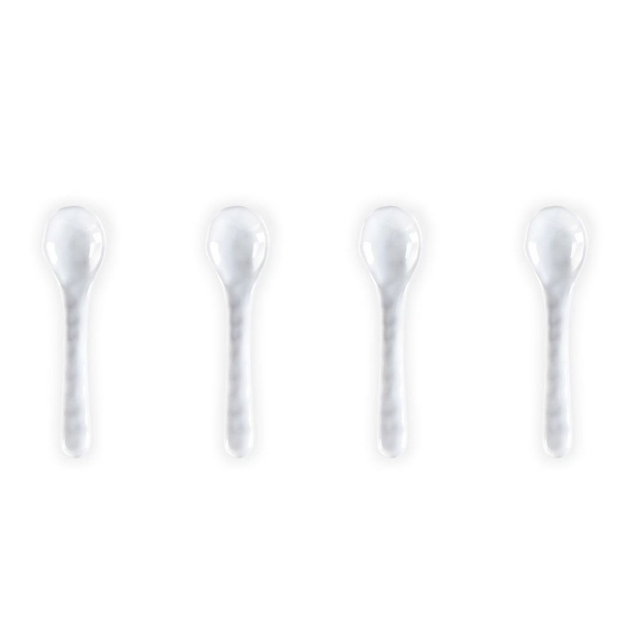 Sets & Gifts Q Squared | Ruffle White Melamine Tasting Spoon, Set Of 4