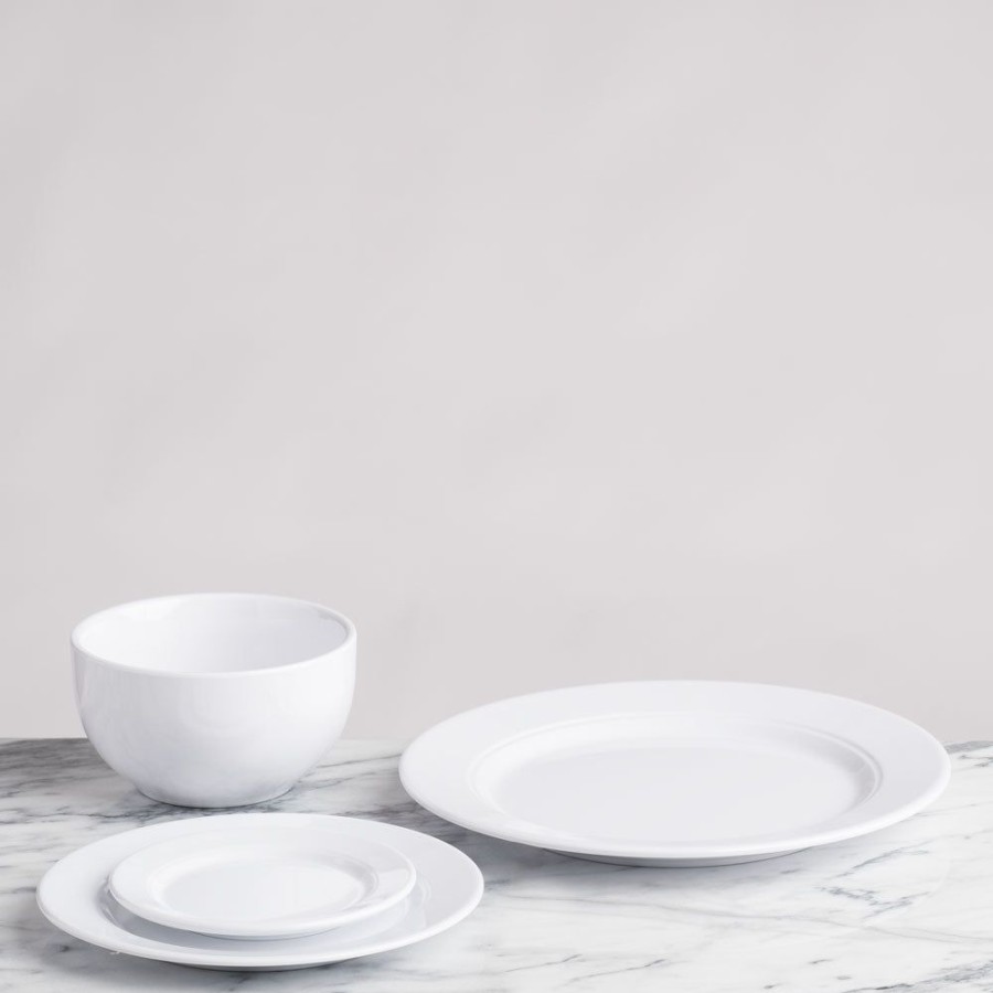 Sets & Gifts Q Squared | Diamond White Melamine Round 12Pc Dinnerware Set