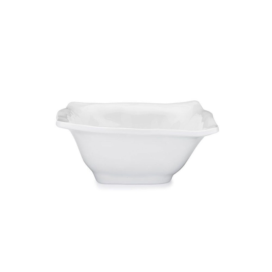 Dinnerware Q Squared | Ruffle White Melamine Square Cereal Bowl