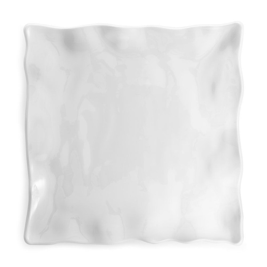 Serveware Q Squared | Ruffle White Melamine Square Small Platter