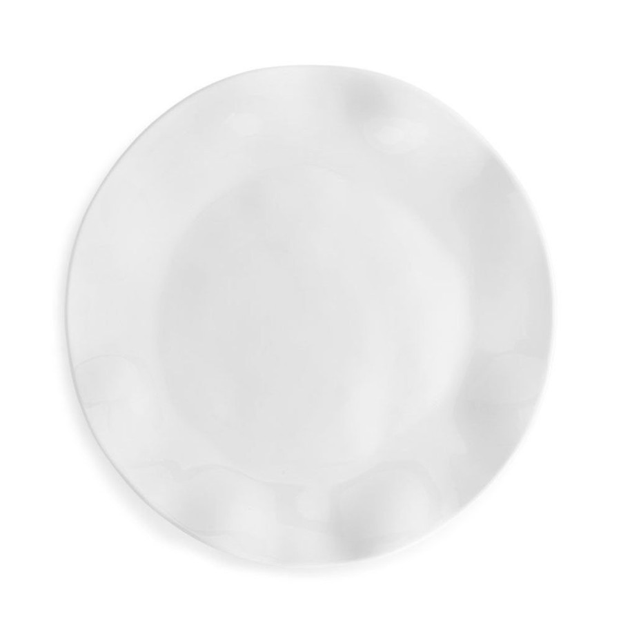 Dinnerware Q Squared | Ruffle White Melamine Round Dinner Plate