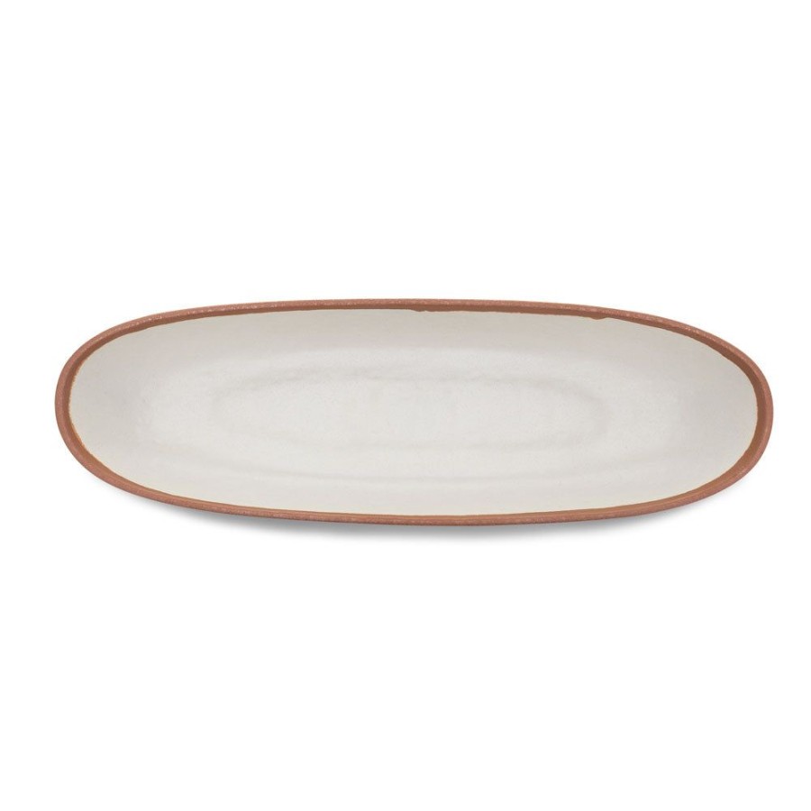 Serveware Q Squared | Potter Terracotta Melaboo Long Oval Serving Bowl