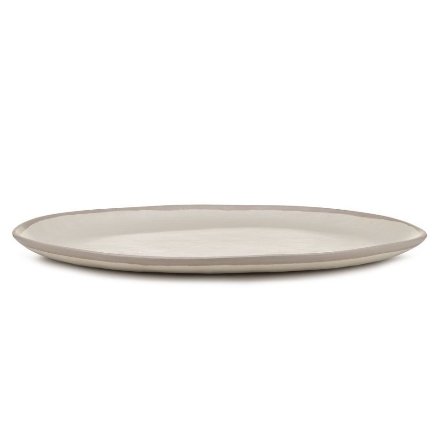 Serveware Q Squared | Potter Stone Gray Melaboo Oval Platter