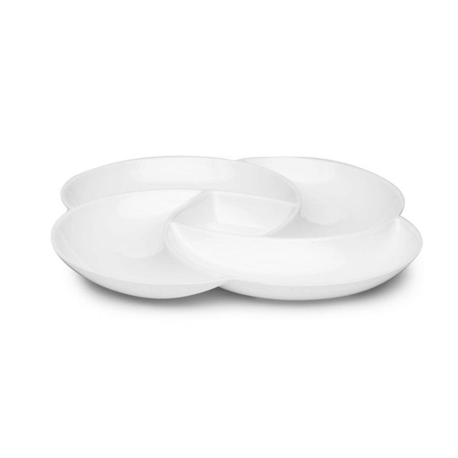 Serveware Q Home | Large Clover White Melamine Serving Platter